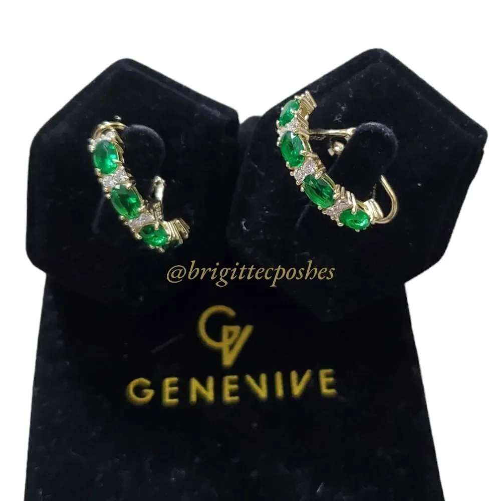 GENEVIVE 14K Over Sterling Silver Earrings